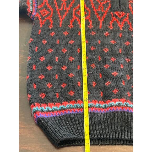 Vintage Sportique Norwegian Design Sweater 100% Wool Large Fair‎ Isle Apres Ski - Picture 7 of 10
